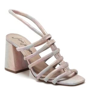 NEW! Free People Rainbow Metallic Colette Cinched Heel Sandals - Size 38.5